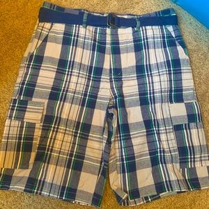 NWOT Revolution plaid shorts and belt